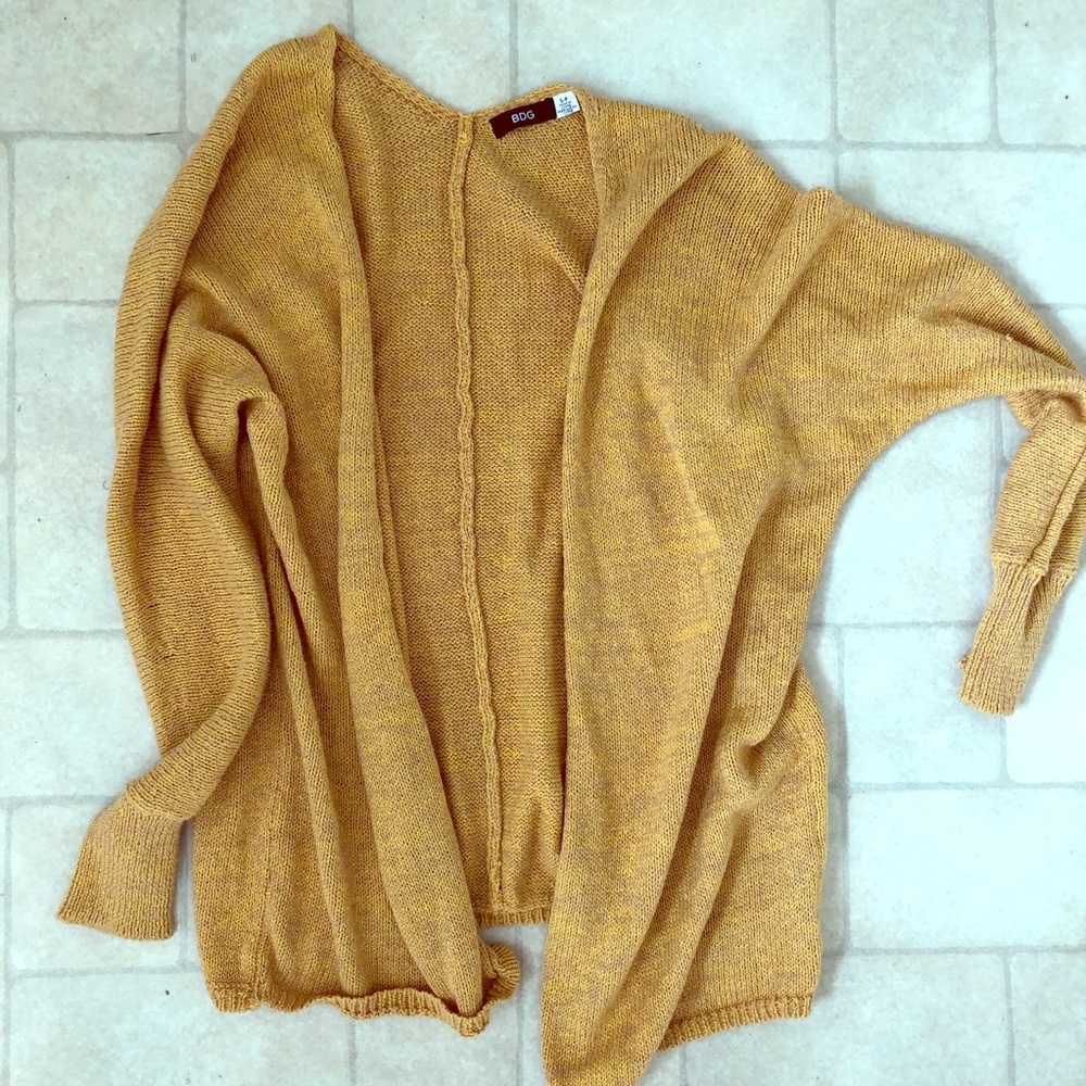 BDG urban outfitters mustard yellow cardigan SMALL
